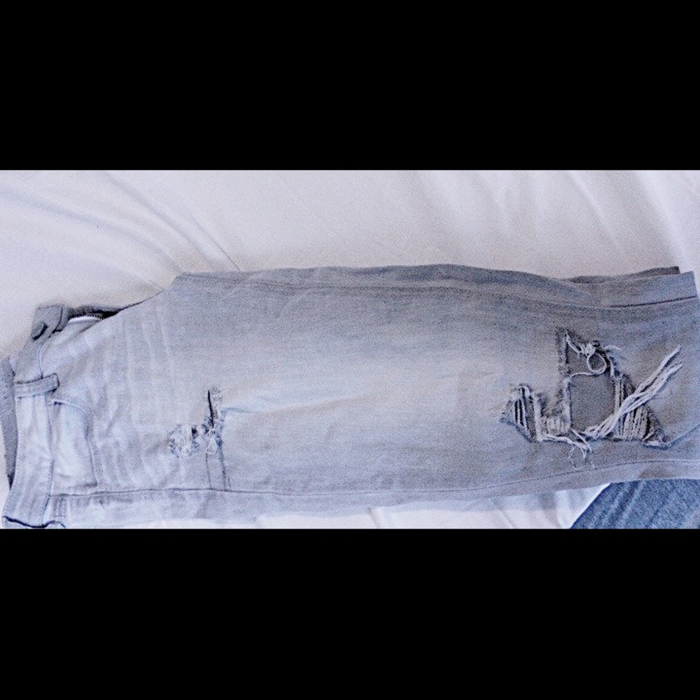 Gray Distressed Skinny Jeans